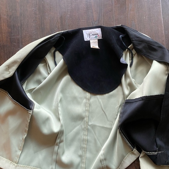 Vintage Y2K black & green patchwork cropped suede light jacket - Picture 4 of 7